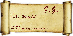 Fila Gergő névjegykártya